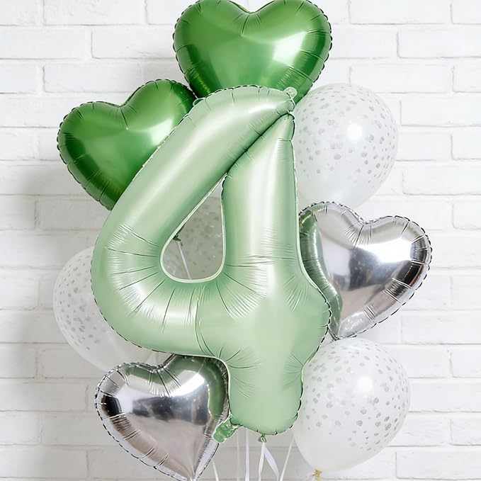 40" Olive green Number Balloons Helium Foil Mylar Balloon Birthday Party banquet Decoration Digital 4
