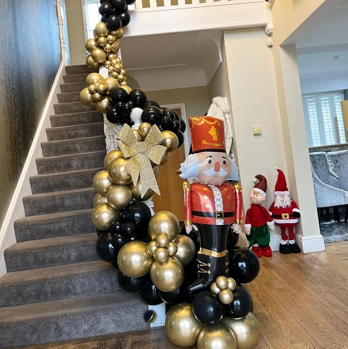 Black and Gold Balloons, 50PCS 12 Inch Black and Gold Confetti Balloon Party Decorations for Birthday,Graduation,New Years,Wedding,Engagement Party Decorations