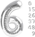 Number 6 Balloon 40 Inch, 6 7 Six Seven Birthday Decorations, 6th Birthday Balloon for Boy Girl, Silver 16 60 61 65 Numbers Balloons Graduations Anniversary Supplies