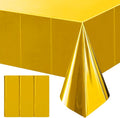 3pcs Gold Foil Metallic Tablecloth Shiny Party Table Cloth 54 * 72 Disposable Rectangle Decoration for Thanksgiving Christmas Graduation Birthday Party