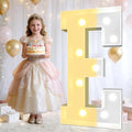 Pooqla 3FT Light Up Marquee Letters, Cool White and Warm White LED Large Lighted Marquee Letters, Giant Mosaic Letter Sign for Balloons Birthday Anniversary Wedding Party Decoration, LED E
