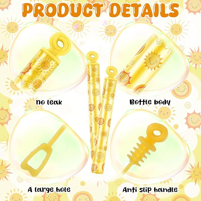 32 Pcs Summer Sunshine Bubble Wands Summer Bubble Wand Party Favors for Adult Pool Activity Birthday Party Goodie Bag Stuffers Gifts Wedding Supplies