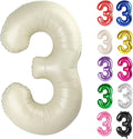 Cream Number 3 Balloon 40 Inch, 3 Balloon Number, 3rd Birthday Decorations, Cream Party Supplies for Boys Girls