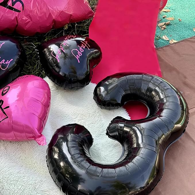 40 Inch Black Number 32 Digital Balloon,Jumbo Mylar Foil Helium Balloon for 32 Balloons for Birthday Party,Wedding Anniversary Party Decorations