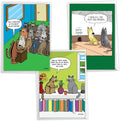 NobleWorks Assorted 3 Pack of Cats Humor Birthday Cartoons Greeting Cards with Envelopes (3 Designs, 1 Each) Cat Laughs VC2805BDG-C1x3