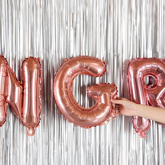 Restaurantware-Balloonify 16 Inch Letter Balloon, 1 Alphabet Party Balloon - Letter G, Self-Sealing, Rose Gold Foil Mylar Finish, Hanging Loop, Decoration For Birthday, Wedding, Or Graduation