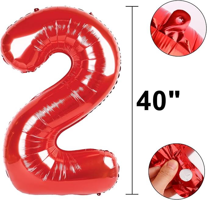 40 Inch Red Number 21 Digital Balloon,Jumbo Mylar Foil Helium Balloon for 21 Balloons for Birthday Party,Wedding Anniversary Party Decorations