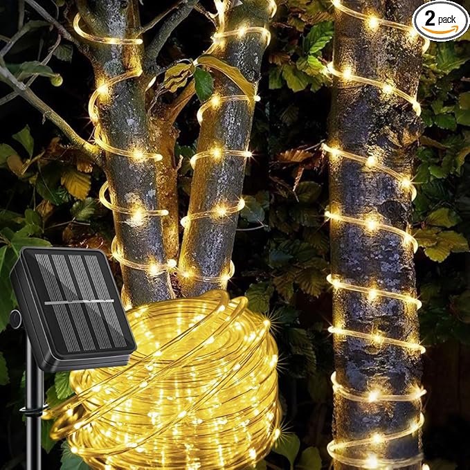 Solar Rope Light 2 Pack Waterproof IP65 39FT 100LEDs Outdoor LED ‎Solar Outdoor Lights for Party Garden Yard Home Wedding Christmas Halloween Holiday Tree Decoration Lighting