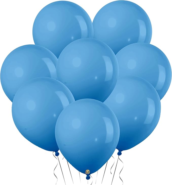 AFTERLOON® Biodegradable Mini Balloons 50 pcs Light Blue 5 Inch, Matte Color Thickened Extra Strong Latex Helium Float, Baby Shower Gender Reveal Garland Arch Wedding Birthday Party Decorations