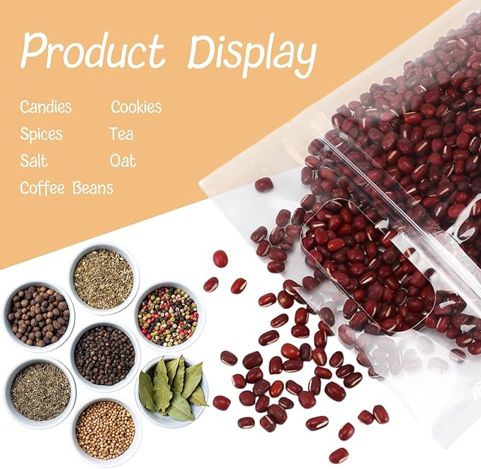 120 Pcs Plastic Gift Bag Bulk 5.5 x 8.7 Inch Resealable Party Goodie Bag with Clear Window Color Favor Pouch with Handle for Home Birthday Wedding Party Candy Gift Wrap Supplies(Transparent)