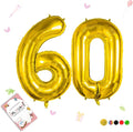 Smlpuame 40 inch Number Balloon 0-9 Gold Large Number 60 Balloons,Digital Balloons for Birthday Party Celebration Decorations Supplies, Helium Foil Number Balloons for Wedding Anniversary