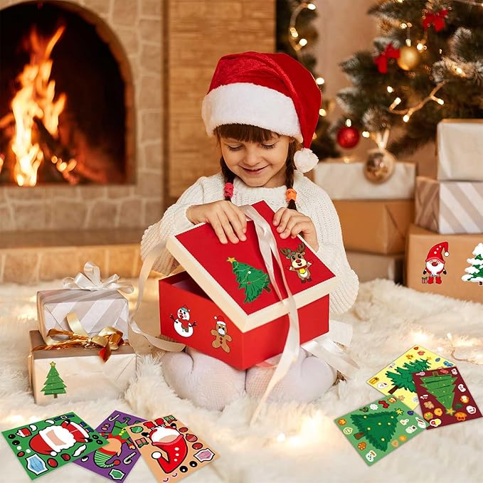 Christmas Stickers for Kids, 36 Sheets Make Your Own Christmas Crafts Party Favors for Kids Boys Girls, Holiday Stickers Party Games Activities Goody Bag Stuffers Gifts