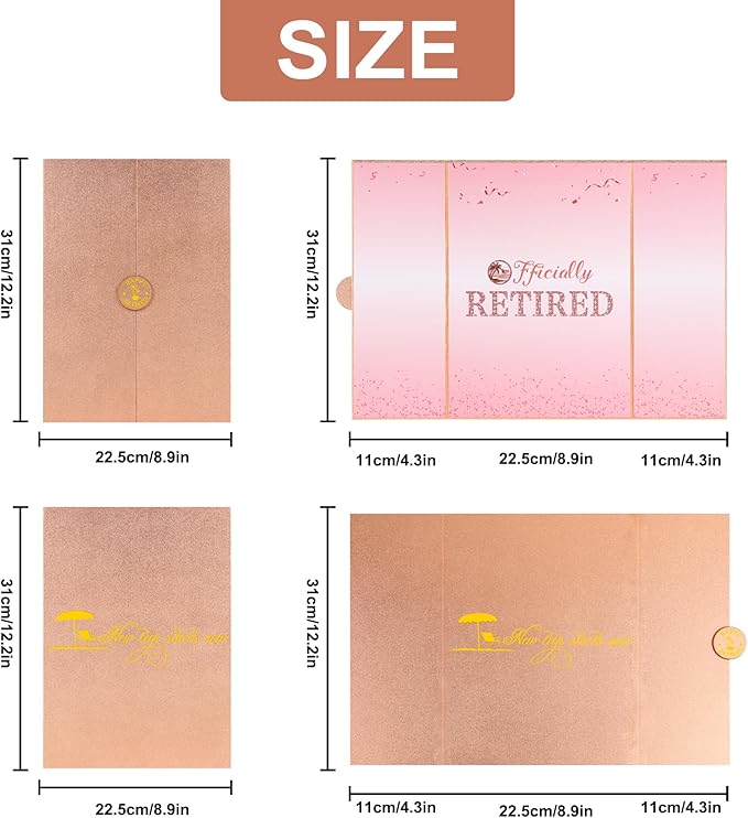 Rose Gold Retirement Party Decorations Large Retirement Card Signing Guest Book Creative Card for Men Women