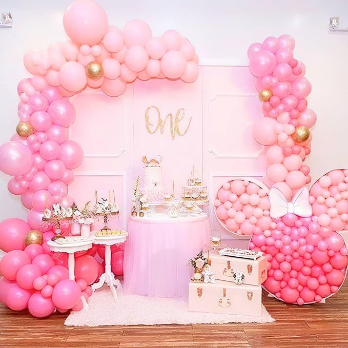 PartyWoo Light Pink Balloons 152pcs Different Sizes of 18 12 10 5 Inch Pastel Pale Baby Pink Balloon Arch Kit Garland for Baby Shower Bachelorette Bridal Shower Birthday Party Decorations Pink-Y48