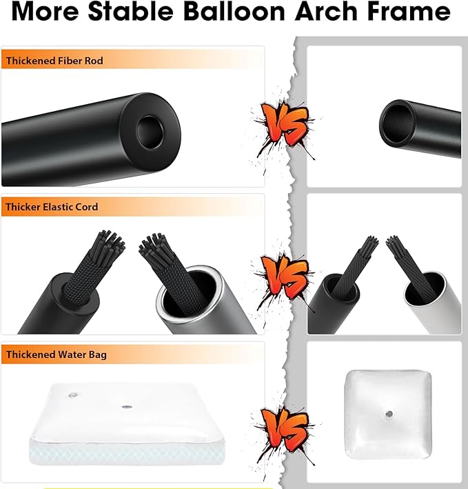 Chamvis Balloon Arch Kit, 9FT Height & 10FT Width Adjustable Balloon Arch Stand Frame Garland Stand: Wedding Baby Shower Birthday Photo Backdrop