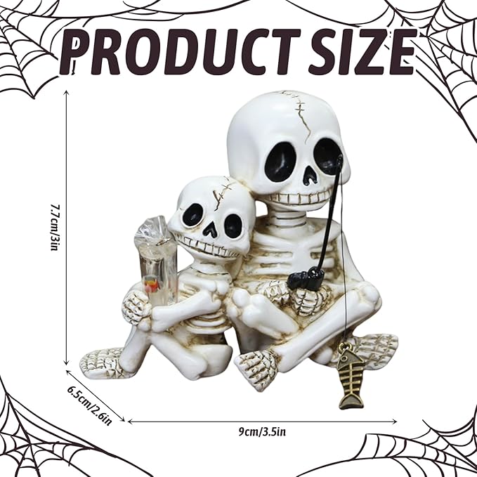Halloween Skeleton Garden Statue Outdoor Halloween Decor, 2 Pack Gothic Decor Skeleton Plant Decorations for Pots, Cute Ghost Figurine Resin Sculpture for Desk Garden Patio Lawn Yard (D)