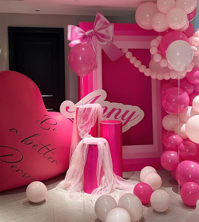 320 Pcs White Light Pink Hot Pink 12 Inch Latex Bulk Balloons for Birthdays Weddings Party Decorations