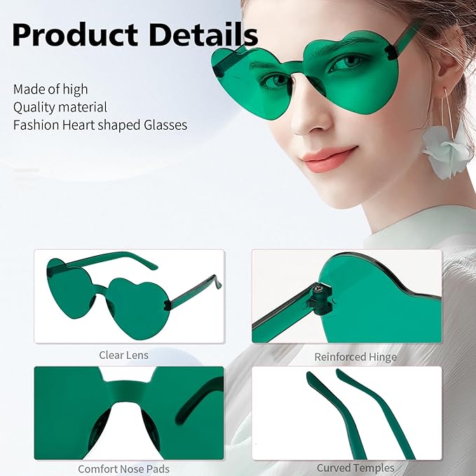 Heart Sunglasses Heart Shaped Glasses Bulk Valentines Halloween Bachelorette Party Decorations Glasses Women Men