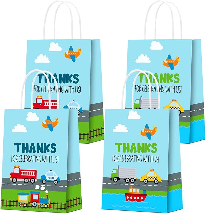 Keringo 16 PCS Party Bags for Transportation - Candy Bags for Kids' Birthday Party Supplies and Decor