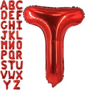 Lovoir 40 Inch Large Red Letter T Balloons Big Size Jumbo Mylar Foil Helium Balloon for Birthday Party Celebration Decorations Alphabet Red T