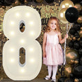 4FT Marquee Light Up Numbers Pre-Cut Frame Giant Marquee Numbers 8, Mosaic Numbers for Balloons, 18th 80th Birthday Decorations for Women Men, 80th Anniversary Decorations, Party Decor