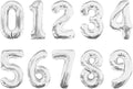 Number Balloons 16 Inch Mylar Foil Number 0-9 Balloons Set for Party Decoration Custom Digital Balloons 10 Pieces Party Supplies (Silver)
