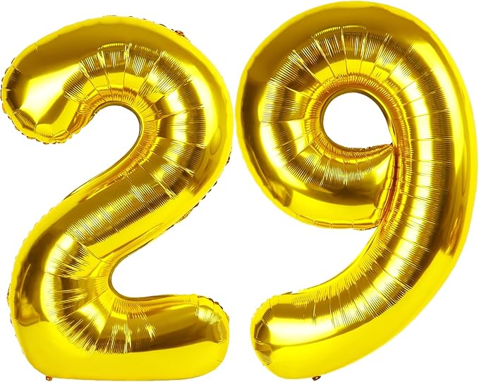 40 Inch Gold Balloon Number 29 Balloon,Jumbo Mylar Foil Helium Balloon for 29 Birthday Digital Balloons for Birthday Party,Wedding Anniversary Party Decorations