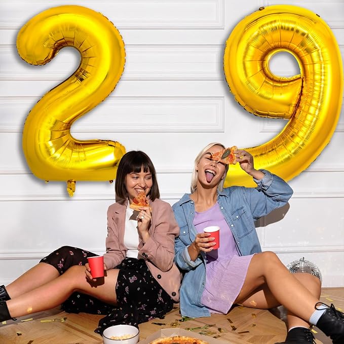 40 Inch Gold Large Numbers Balloons 0-9, Giant Number 9 Digit Helium Balloons Foil Mylar Big Number Balloons for 19 29 39 89 Birthday Party Engagement Wedding Anniversary Supplies Decoration