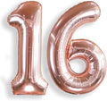AULE 40 Inch Large 16 Number Balloons Rose Gold Big Foil Number Balloons Giant Helium Happy 16th Birthday Party Decorations for Women Huge Mylar 61 Anniversary Supplies