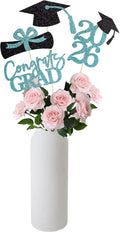 Gexolenu 16 PCS Light Blue Double-Sided 2026 Graduation Centerpieces for Tables, 2026 Table Toppers Party Centerpiece Sticks Party Supplies, Graduation Party Decorations Class of 2026, Set of 4