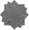 Gatherfun Disposable Paper Napkins Black and White Gingham for Dinner Picnic and Parties (Pack of 50)