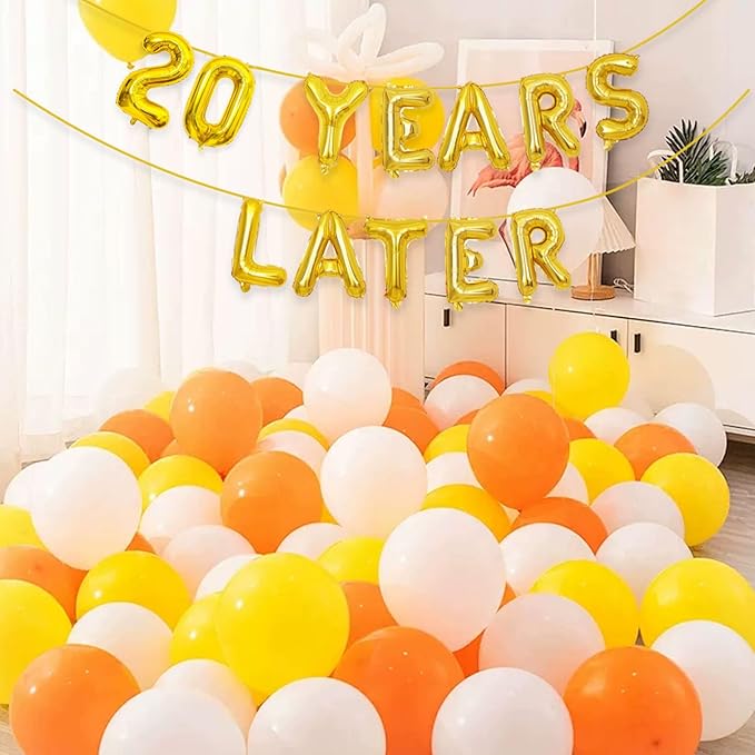 Gold 20 Years Later Letter Balloons 16in Balloon Foil Letter Decorations Party Decor Gold Letter Balloons 20 Years Later Party Supplies