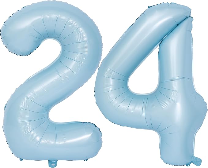 40 In Matte Blue Number Balloons Helium Foil Mylar Balloon Birthday Party banquet Decoration Digital 24