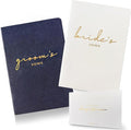 WeddingGiftsWedding Vow Books for Bride and Groom, His and Hers Vow Books for Wedding-Soft Touch Gold Foil Engraving, Engagement | Wedding Essentials