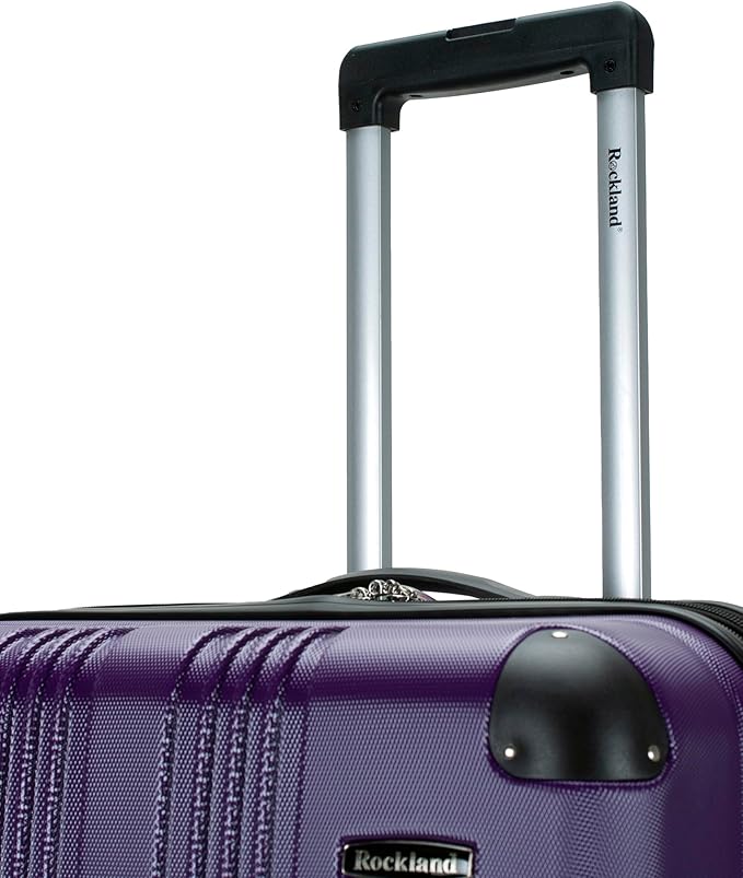 Rockland London Hardside Expandable Spinner Wheel Luggage, Checked Large 28", Purple