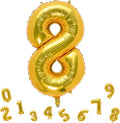 32 Inch Gold Number 8 Balloons Foil Ballon Digital Birthday Party Decoration Supplies (Gold Number 8 Balloon)