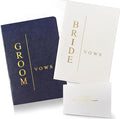WeddingGiftsWedding Vow Books for Bride and Groom, His and Hers Vow Books for Wedding-Soft Touch Gold Foil Engraving, Engagement | Wedding Essentials