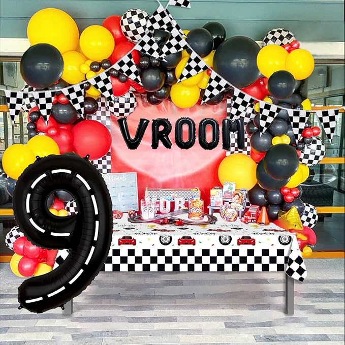 134pcs Race Car Balloon Party Supplies Decorations for Boys - Racing Theme Happy Birthday Racecar Number Balloons Garland Kit With Arch (9)