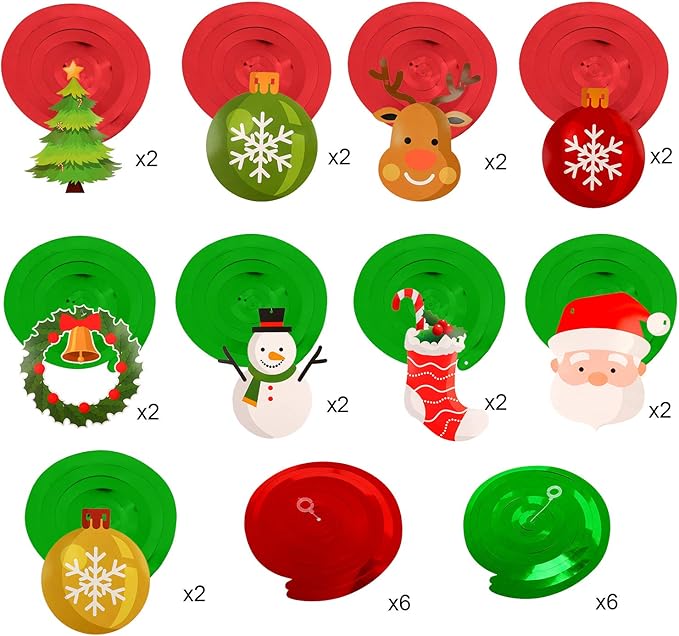 Konsait Christmas Hanging Swirl Decoration Kit(32pcs), Merry Christmas Swirls Garland Xmas Tree Snowman Socks Santa Foil Hanging Ceiling for Xmas Winter Wonderland Holiday Party Decor Supplier
