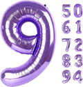 Purple 9 Balloon, Number Balloon 40 Inch, Purple Party Decorations, Giant Birthday Decorations for 9th 19th 29th 90th, Number 9 Balloon