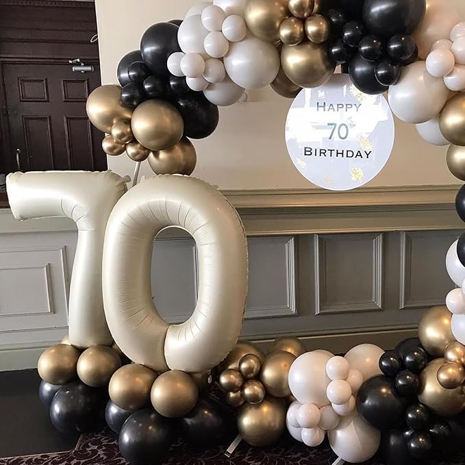 40 Inch Cream Number 7 Balloon, Beige Large 7th Birthday Balloons, Digital 7 Cream White Giant 7 Foil Balloon Helium for Boys Girls 7th Birthday Decorations Anniversary Baby Shower Party Supplies