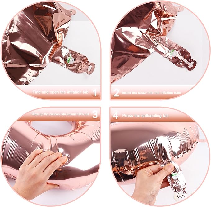 Rose Gold Number 1 Balloon 40 inch, Number 1 Birthday Balloons for Boy Girl, Rose Gold Foil One Balloon for 1st 10 11 12 16 18 Birthday Party, Anniversary Celebration Numbers Decorations