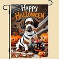 Halloween Garden Flag Mummy Dog Pumpkin Candy Bucket 12x18 Inch Double SidedOutdoor Yard Banner for Trick or Treat Haunted House Spooky Small Holiday Decoration Decor