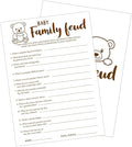 30 PCS Cute Bear Baby Shower Family Feud Game Baby Shower Game with 1 Answer Card for Boy Girl, Trivia Activity Gender Neutral Party Supplies & Decor-C05