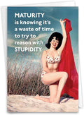 NobleWorks Hilarious Birthday Greeting Card with 5 x 7 Inch Envelope (1 Card) BdayMature Knowledge C10293BDG