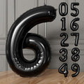 Black Number 6 Balloons – 40 Inch Giant Foil Number Balloon, Black Number Balloon for Men Women Boys Girls Birthday Graduation Anniversary Party Decorations