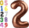Coffee Brown 2 Balloon, 40 Inch Birthday Balloon for Birthday Party Decoration, Foil Number Ballon for 2, 12, 20, 22, 2026 Celebration, Graduation, Birthdays, Baby Shower, Anniversary Decor