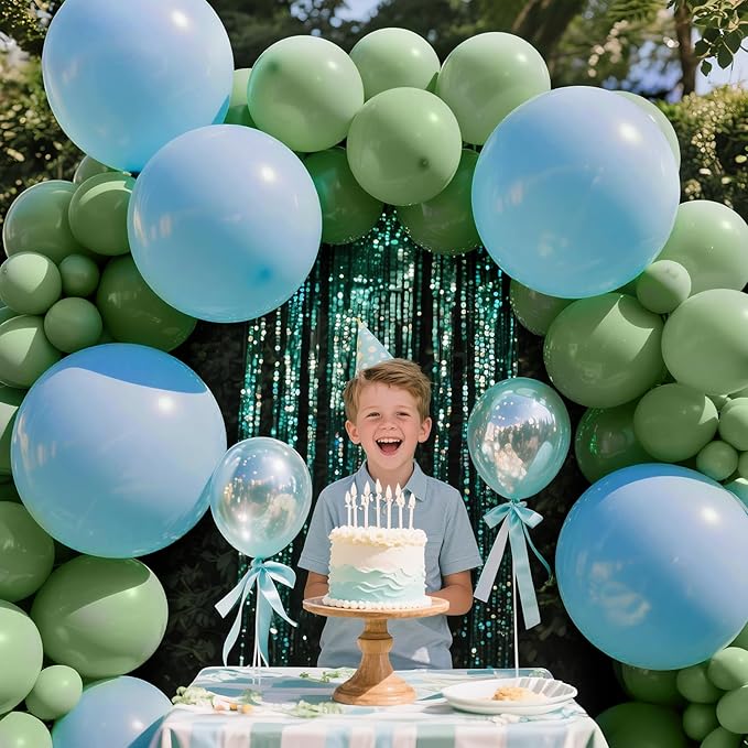 KAWKALSH Sage Green Balloon Arch Kit 111Pcs 18 12 5 Inch Latex Party Balloons Garland for Birthday Baby Shower Wedding Engagement Anniversary Christmas Party Decorations