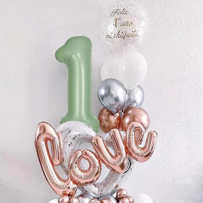 40 Inch Green Number Balloon 7 Olive Green Foil Balloon Sage Green 7 Balloons Mylar Helium Balloon for Birthday Party Decorations Girls Boys Baby Shower Wedding Anniversary Decoration (Number 7)