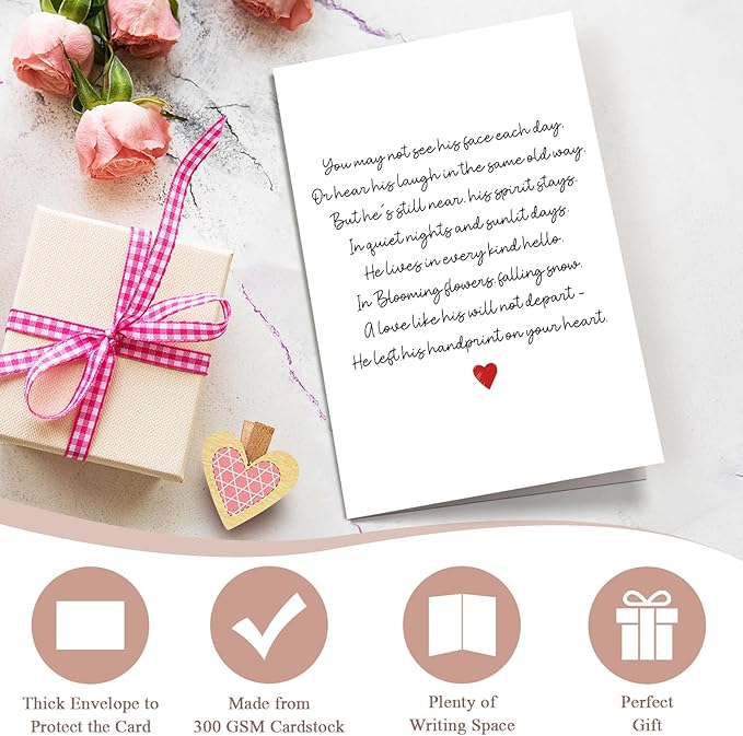 Poem Sympathy Card for Her Him, Condolence Card for Loss of Loved One, Bereavement Cards, Sorry for You Loss Cards Gift